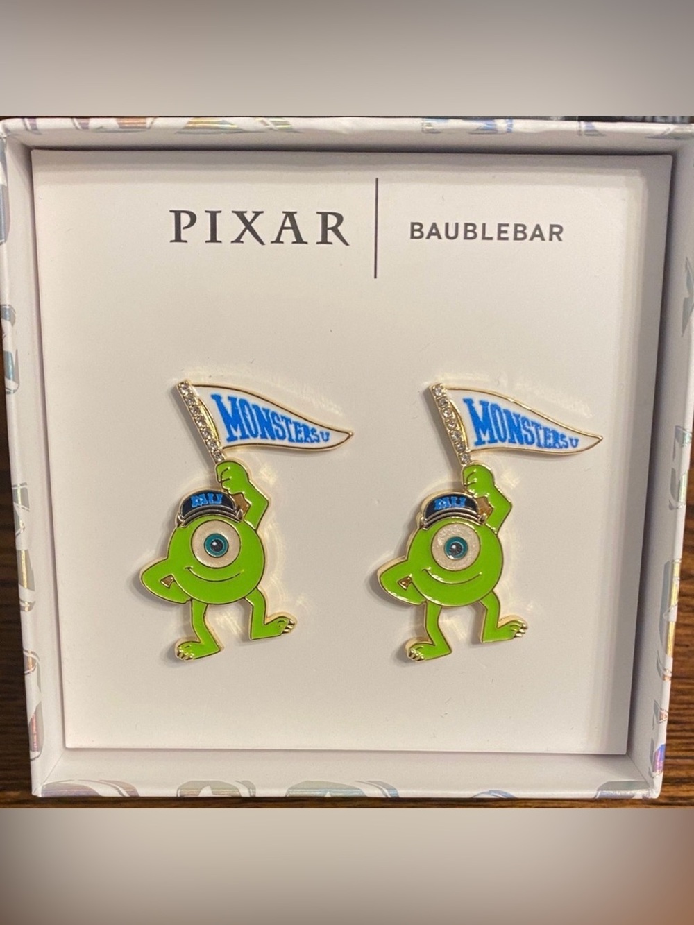 Disney BaubleBar Monsters University Mike Wazowski Enamel Stud Earrings